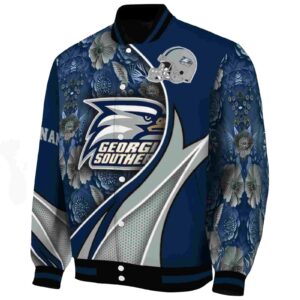 custom georgia southern eagles floral print blue jacket best selling jacketwow