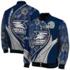 custom georgia southern eagles floral print blue jacket fashion forward jacketwow