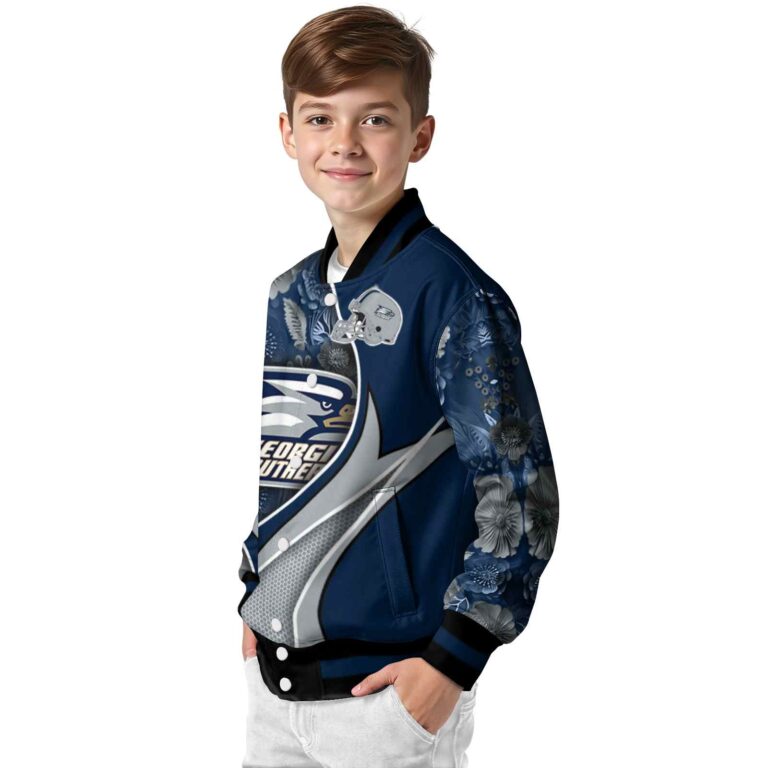 custom georgia southern eagles floral print blue jacket trendy jacketwow