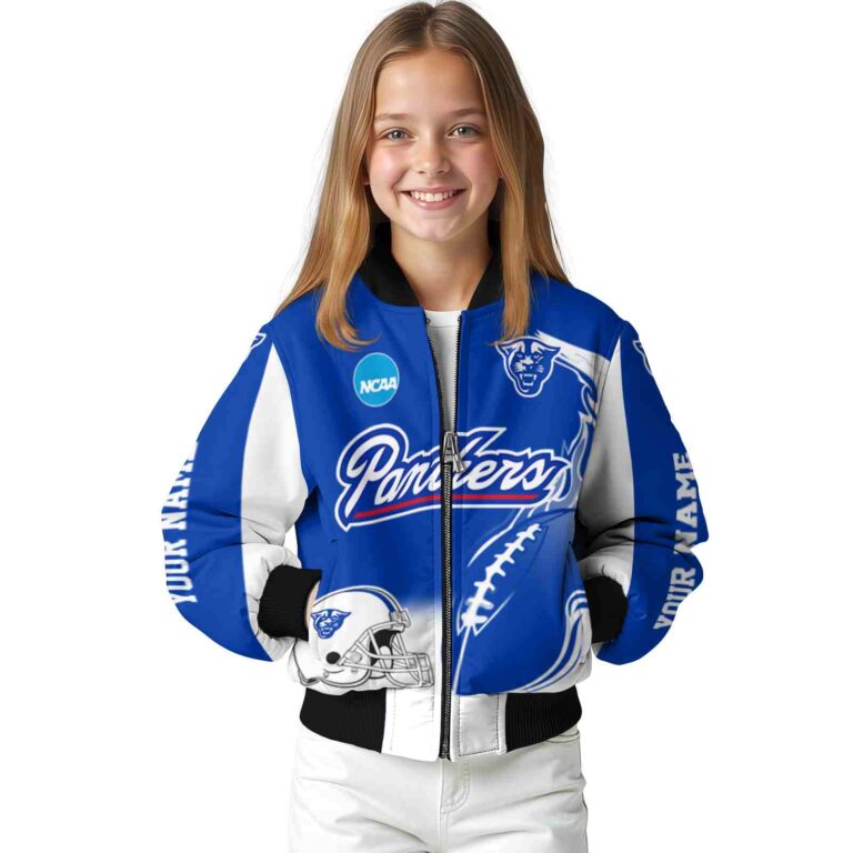 custom georgia state panthers flaming football blue white jacket top rated jacketwow
