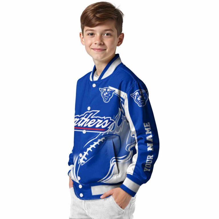 custom georgia state panthers flaming football blue white jacket trendy jacketwow