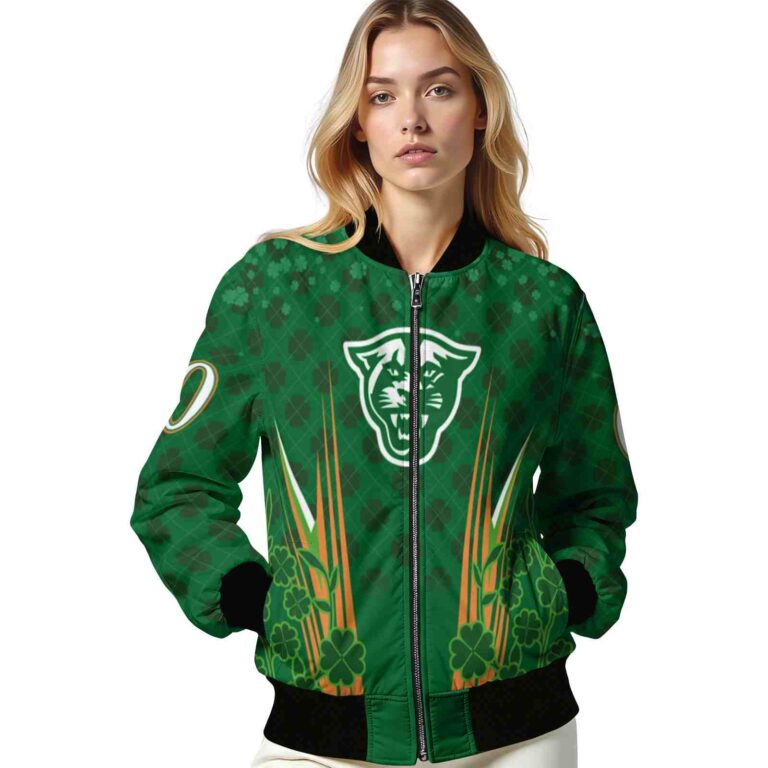 custom georgia state panthers shamrock pattern green jacket latest model jacketwow