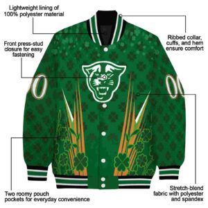 custom georgia state panthers shamrock pattern green jacket new arrival jacketwow
