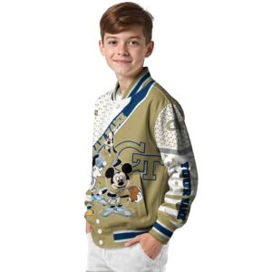 custom georgia tech yellow jackets mickey donald goofy gold white jacket trendy jacketwow