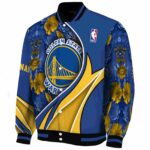 custom golden state warriors floral print blue jacket best selling jacketwow