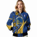 custom golden state warriors floral print blue jacket best selling jacketwow