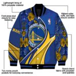 custom golden state warriors floral print blue jacket best selling jacketwow