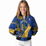 custom golden state warriors floral print blue jacket best selling jacketwow