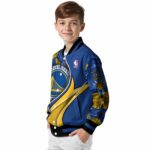 custom golden state warriors floral print blue jacket best selling jacketwow