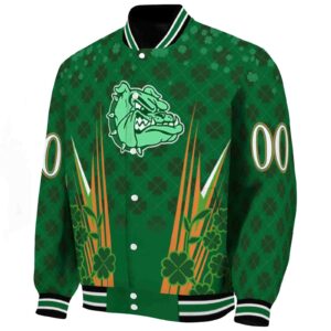 custom gonzaga bulldogs shamrock pattern green jacket best selling jacketwow