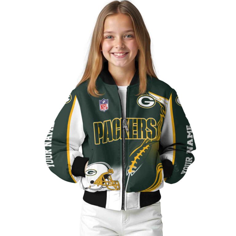 custom green bay packers flaming football green white jacket top rated jacketwow