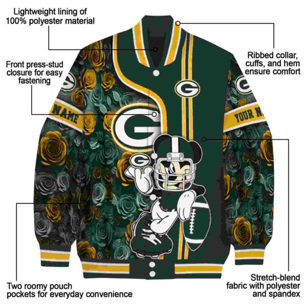 custom green bay packers rose mickey green jacket new arrival jacketwow