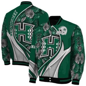 custom hawaii rainbow warriors floral print green jacket fashion forward jacketwow