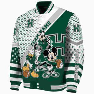 custom hawaii rainbow warriors mickey donald goofy green white jacket best selling jacketwow