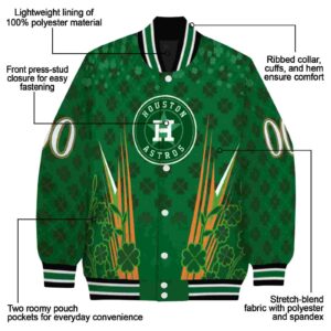 custom houston astros shamrock pattern green jacket new arrival jacketwow
