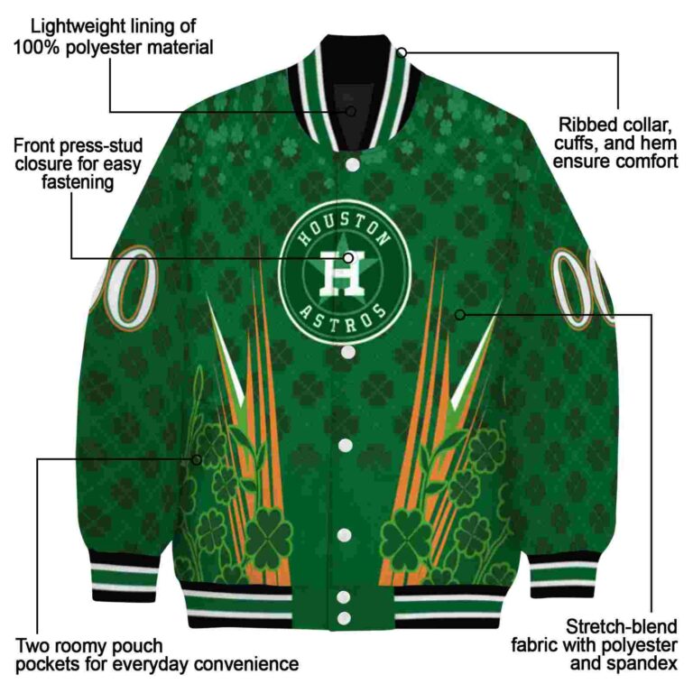 custom houston astros shamrock pattern green jacket new arrival jacketwow