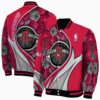 custom houston rockets floral print red jacket fashion forward jacketwow