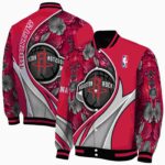 custom houston rockets floral print red jacket best selling jacketwow