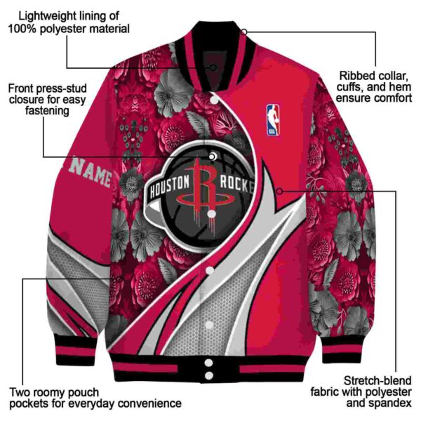 custom houston rockets floral print red jacket new arrival jacketwow