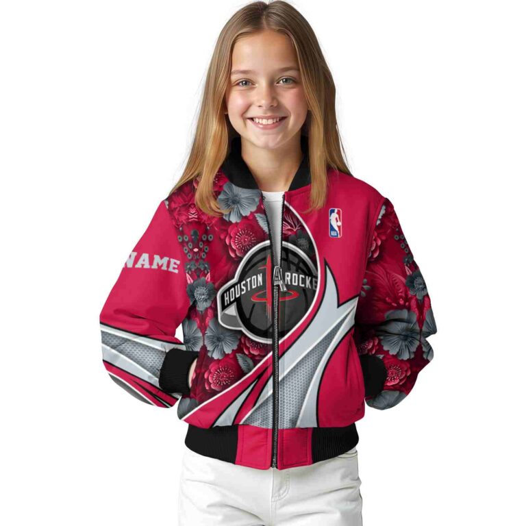 custom houston rockets floral print red jacket top rated jacketwow