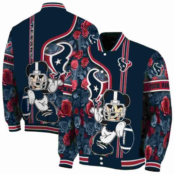 custom houston texans rose mickey blue jacket fashion forward jacketwow