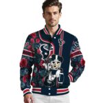 custom houston texans rose mickey blue jacket best selling jacketwow