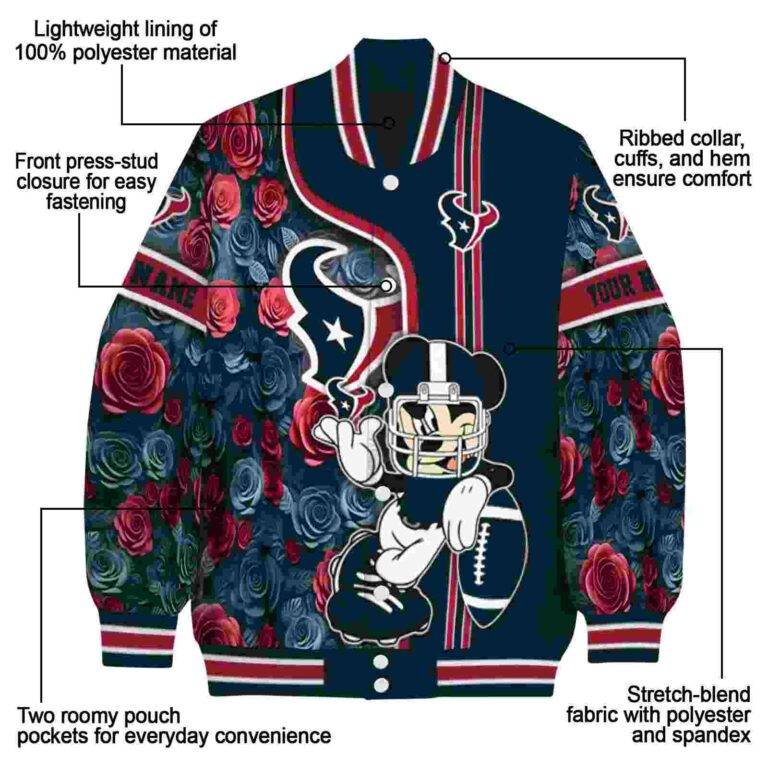 custom houston texans rose mickey blue jacket new arrival jacketwow