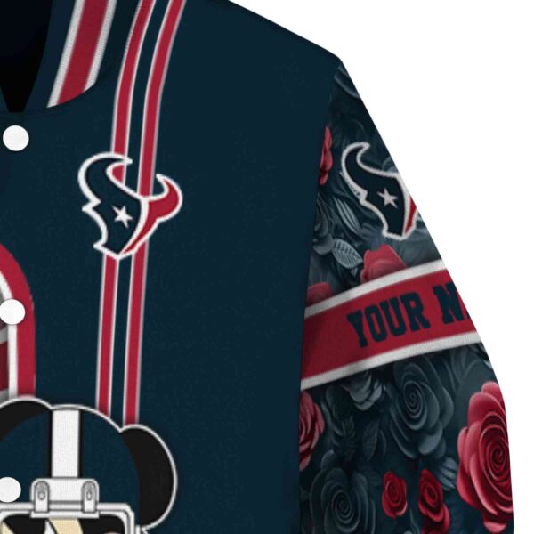 custom houston texans rose mickey blue jacket premium grade jacketwow