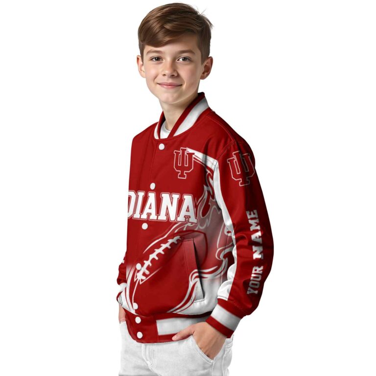 custom indiana hoosiers flaming football red white jacket trendy jacketwow