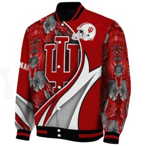 custom indiana hoosiers floral print red jacket best selling jacketwow