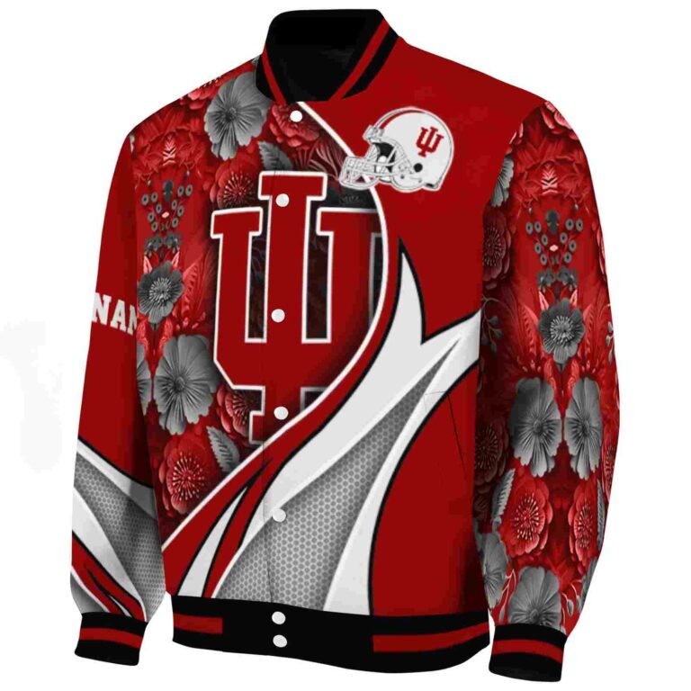 custom indiana hoosiers floral print red jacket best selling jacketwow