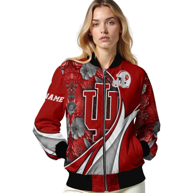 custom indiana hoosiers floral print red jacket latest model jacketwow