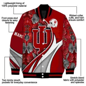 custom indiana hoosiers floral print red jacket new arrival jacketwow