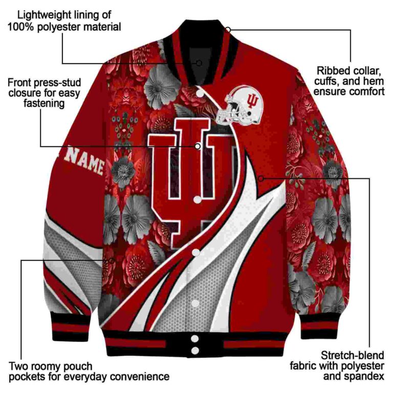 custom indiana hoosiers floral print red jacket new arrival jacketwow