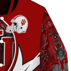 custom indiana hoosiers floral print red jacket premium grade jacketwow