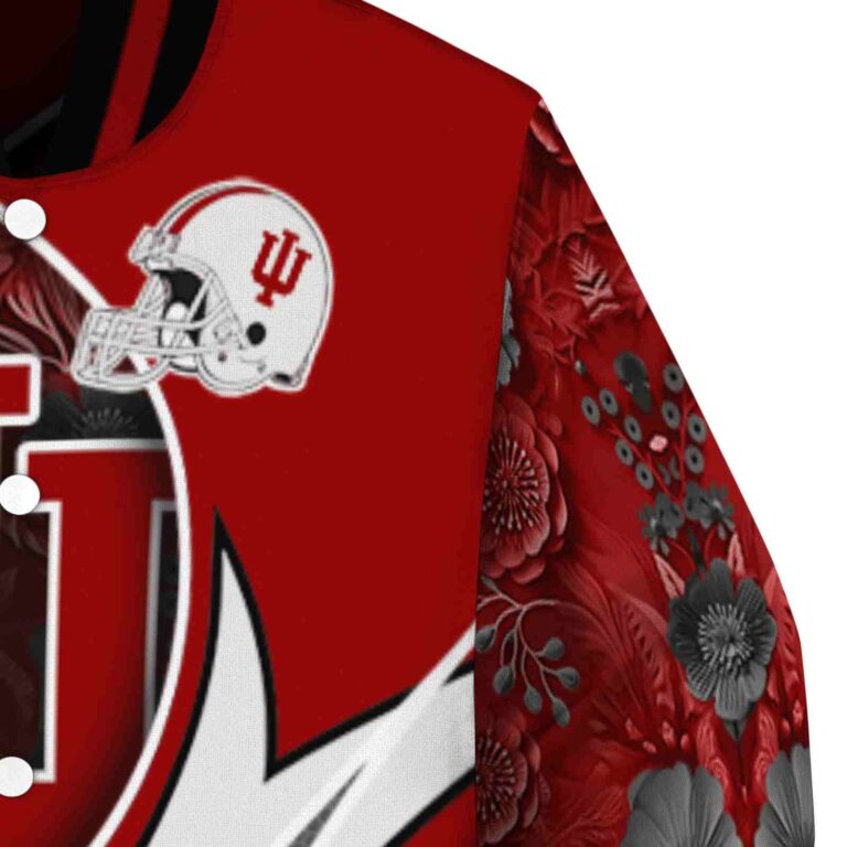 custom indiana hoosiers floral print red jacket premium grade jacketwow