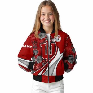 custom indiana hoosiers floral print red jacket top rated jacketwow