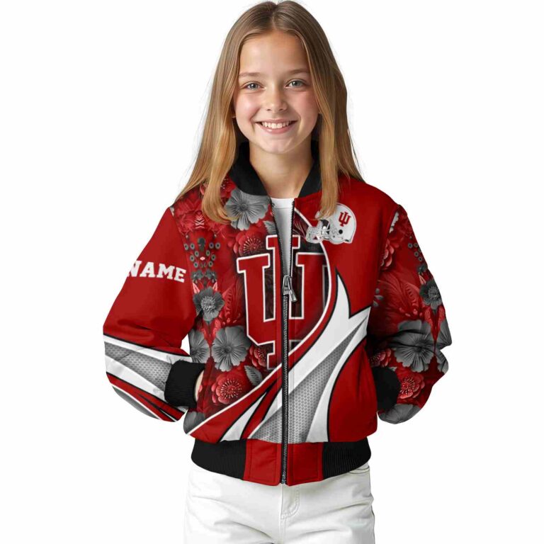 custom indiana hoosiers floral print red jacket top rated jacketwow