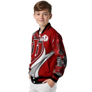 custom indiana hoosiers floral print red jacket trendy jacketwow