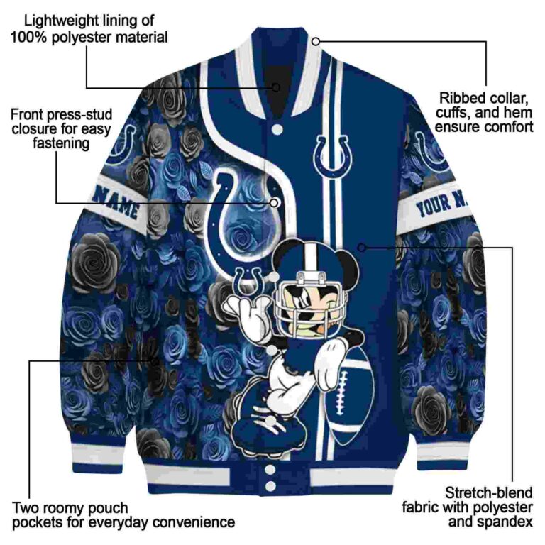 custom indianapolis colts rose mickey blue jacket new arrival jacketwow