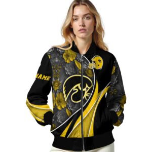 custom iowa hawkeyes floral print black jacket latest model jacketwow