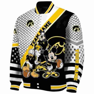 custom iowa hawkeyes mickey donald goofy black white jacket best selling jacketwow