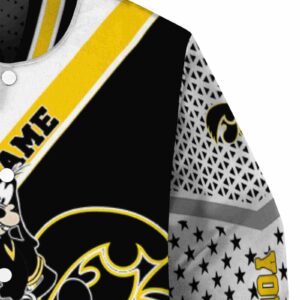 custom iowa hawkeyes mickey donald goofy black white jacket premium grade jacketwow