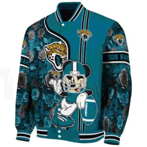 custom jacksonville jaguars rose mickey teal jacket best selling jacketwow