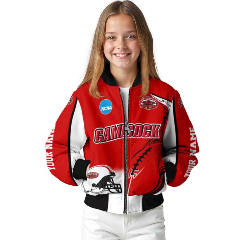 custom jacksonville state gamecocks flaming football red white jacket top rated jacketwow