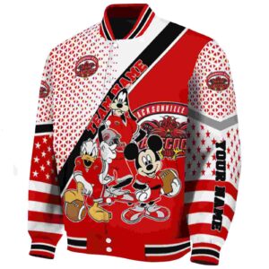 custom jacksonville state gamecocks mickey donald goofy red white jacket best selling jacketwow