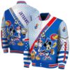 custom kansas jayhawks mickey donald goofy blue white jacket fashion forward jacketwow