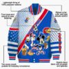 custom kansas jayhawks mickey donald goofy blue white jacket new arrival jacketwow