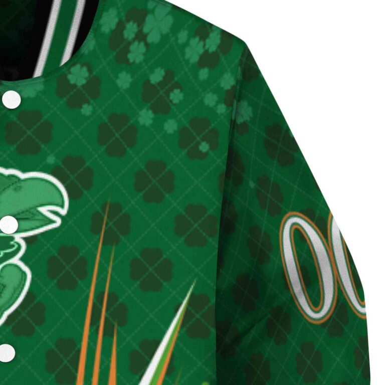 custom kansas jayhawks shamrock pattern green jacket premium grade jacketwow