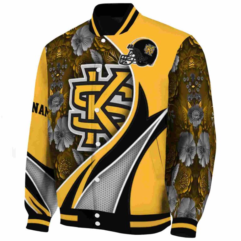 custom kennesaw state owls floral print gold jacket best selling jacketwow